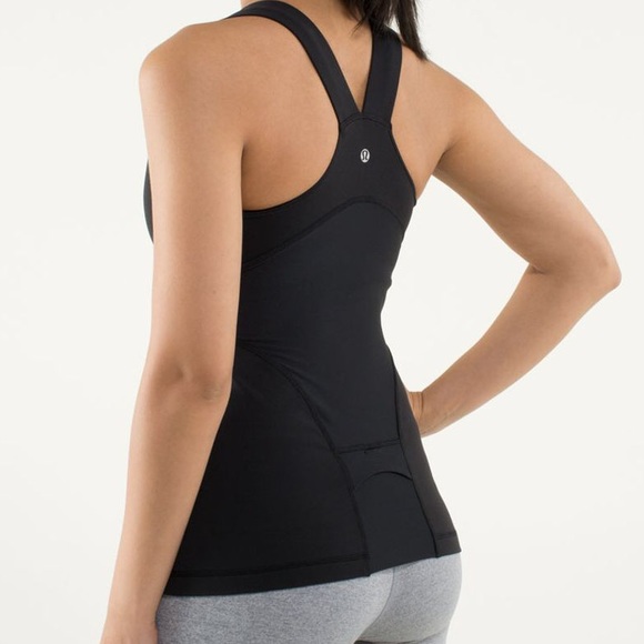 lululemon athletica Tops - Lululemon Deep V Athletic Mesh Tank Black Size 8